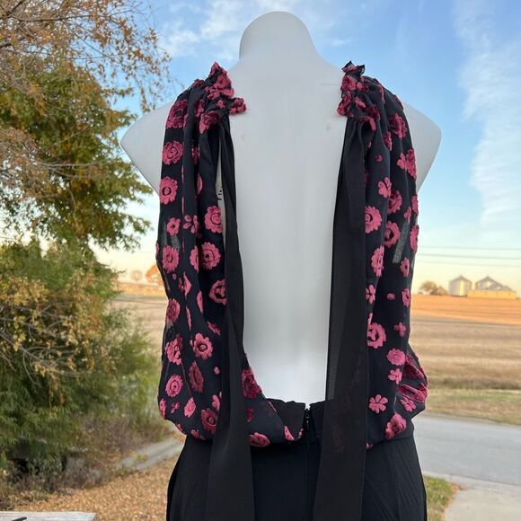 Ramy Brooke Black Leona Burnout Jumpsuit New Size 8 - Picture 7 of 11